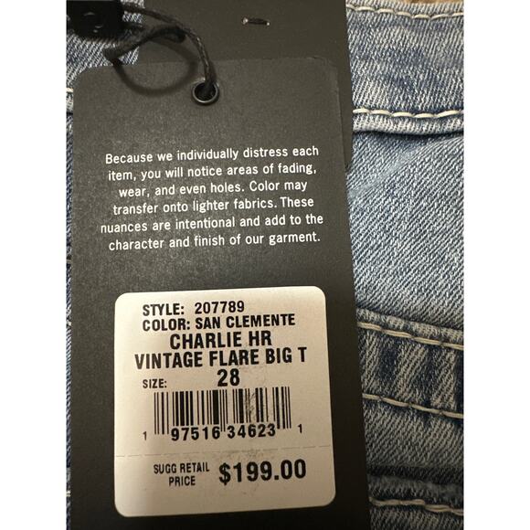 True Religion 207789 San Clemente Charlie HR Vintage Flare Jeans Size 28 New - Picture 6 of 9